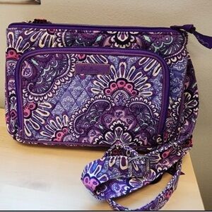 Vera Bradley Crossbody Lilac Tapestry Handbag Purse